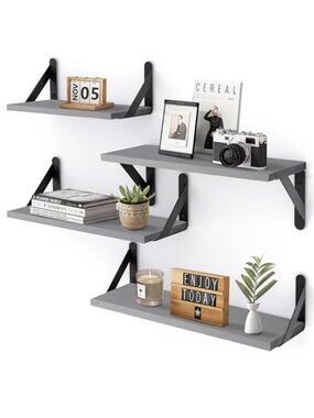 New Floating Shelves for Wall, Different Sizes Gray Wall Shelves for Living